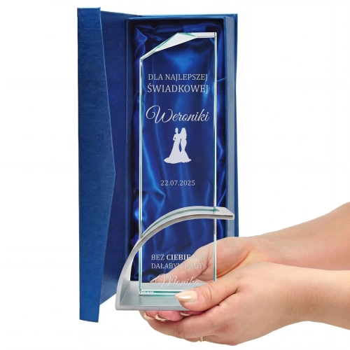 Statuetka Szklana z Grawerem dla Świadkowej Wyjątkowe Podziękowanie
