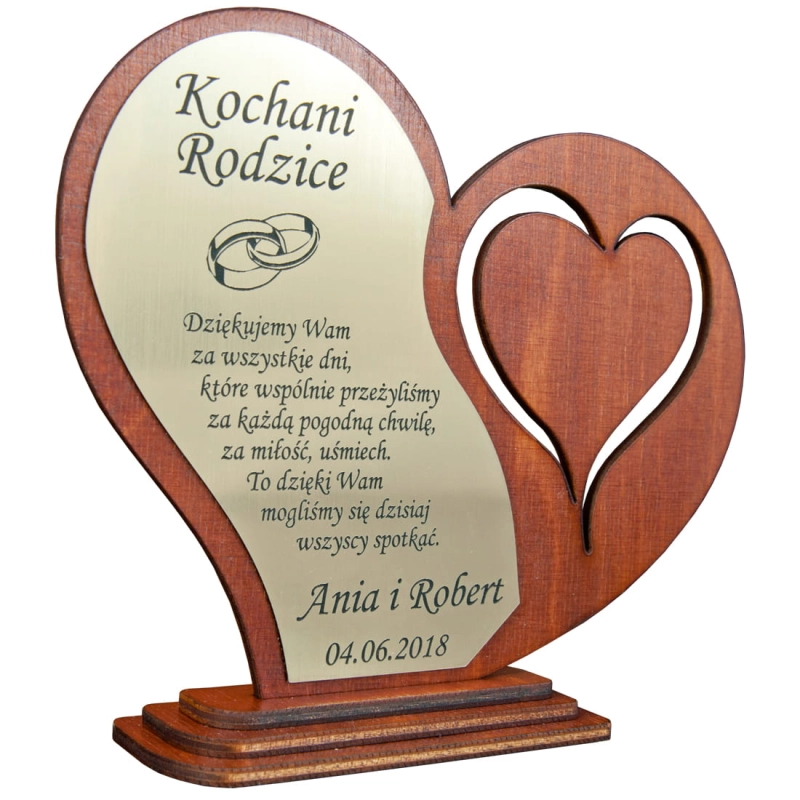 Wyjątkowa drewniana statuetka z wygrawerowanymi Twoimi życzeniami